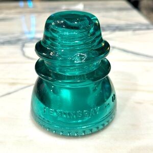 COPY - Vintage Hemingray teal blue green insulator #42 vintage 1920s 1930s 1940s